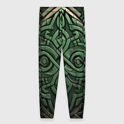 Брюки женские Симметричный узор в ирландском стиле, цвет: 3D-принт