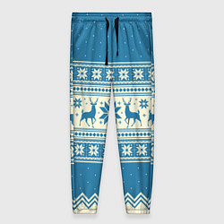 Женские брюки Sweater with deer on a blue background
