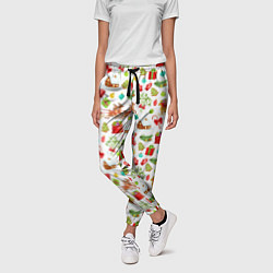 Брюки женские Новогодний патерн, цвет: 3D-принт — фото 2