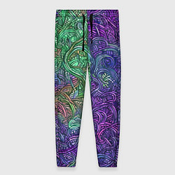 Женские брюки Вьющийся узор фиолетовый и зелёный