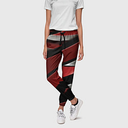 Брюки женские Красная металическая абстракция, цвет: 3D-принт — фото 2