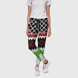 Брюки женские Узор из разноцветных фигур, цвет: 3D-принт — фото 2