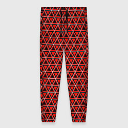 Брюки женские Красные и чёрные треугольники, цвет: 3D-принт