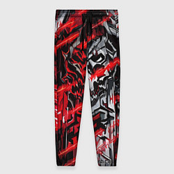 Брюки женские Железный череп и красные линии, цвет: 3D-принт