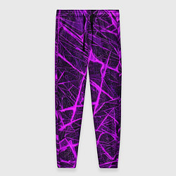 Женские брюки Фиолетовая паутина на чёрном фоне