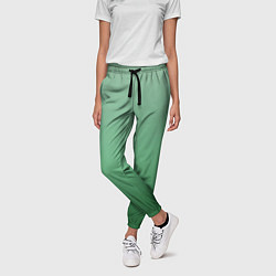 Брюки женские Градиент приглушённый зелёный, цвет: 3D-принт — фото 2