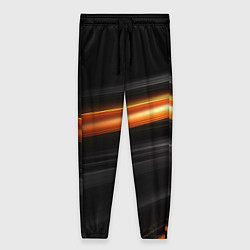 Женские брюки Оранжевая яркая полоса на черной абстракции