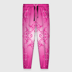 Женские брюки Узоры на розовом фоне