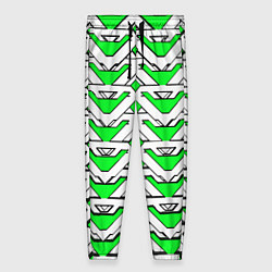 Женские брюки Бело-зелёный узор