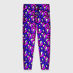 Женские брюки Фиолетовый узор и чёрная обводка