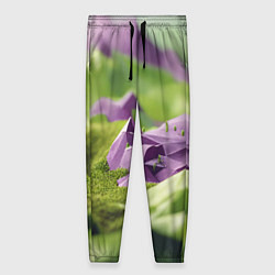 Женские брюки Геометрический пейзаж фиолетовый и зеленый