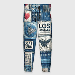 Женские брюки Лос Анджелес на джинсах-пэчворк
