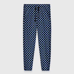 Женские брюки Паттерн чёрно-голубой мелкие шестигранники