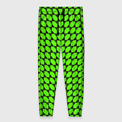 Женские брюки Зелёные лепестки шестиугольники