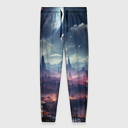 Брюки женские Фантастическая планета внутри космоса, цвет: 3D-принт