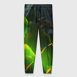 Брюки женские Зеленая абстрактная неоновая текстура, цвет: 3D-принт