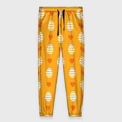 Женские брюки Оранжевый паттерн с яйцами и сердечками
