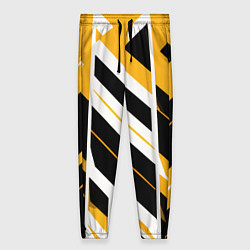 Женские брюки Black and yellow stripes on a white background