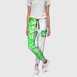 Брюки женские Xbox кислотные зеленые краски, цвет: 3D-принт — фото 2