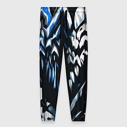 Женские брюки White and blue abstraction on a black background
