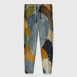 Женские брюки Акварельные листья абстракция