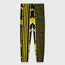 Брюки женские Жёлтые обои на чёрном фоне, цвет: 3D-принт