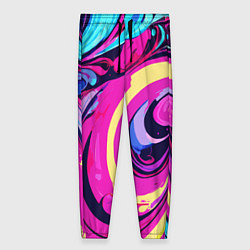 Женские брюки Сине-розовый узор