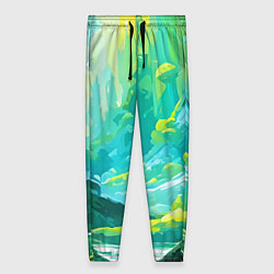 Женские брюки Зелёная кислотная абстракция