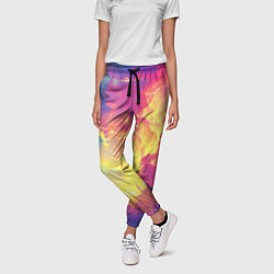 Брюки женские Розовые облака на синем небе, цвет: 3D-принт — фото 2