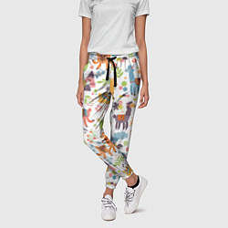 Брюки женские Ламы паттерн, цвет: 3D-принт — фото 2