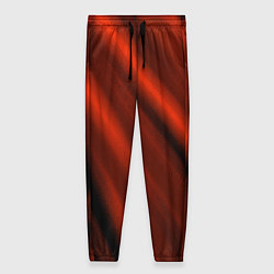 Брюки женские Красно-оранжевый полосы текстурные с затемнением, цвет: 3D-принт