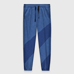 Брюки женские Синий текстурный с полосой, цвет: 3D-принт