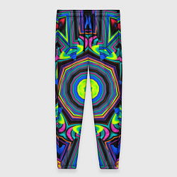 Брюки женские Оптический узор неоновые краски, цвет: 3D-принт