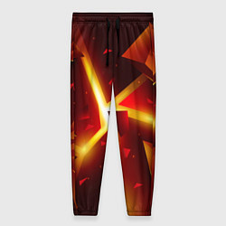 Брюки женские Трехмерный взрыв неоновых плит абстракция, цвет: 3D-принт