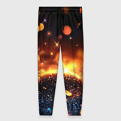 Брюки женские Оранжевое боке на черном, цвет: 3D-принт