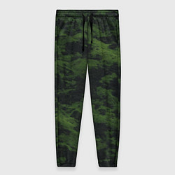 Брюки женские Темно-зеленая камуфляжная текстура, цвет: 3D-принт