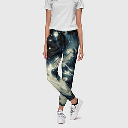 Брюки женские Космический абстрактный чёрно-синий, цвет: 3D-принт — фото 2