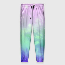 Брюки женские Космический бледный розово-синий, цвет: 3D-принт