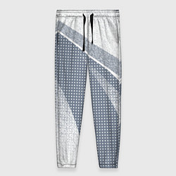 Брюки женские Светлый серо-голубой текстурированный с полосой, цвет: 3D-принт