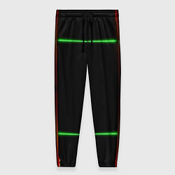 Женские брюки Color black green orange lines