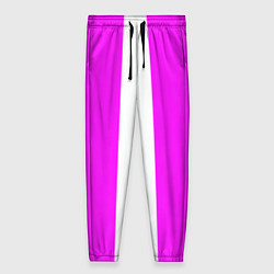 Брюки женские Color white pink line, цвет: 3D-принт