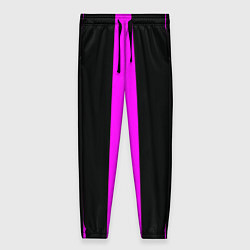 Брюки женские Color black pink lines, цвет: 3D-принт