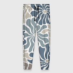 Женские брюки Цветы blue and beige pattern