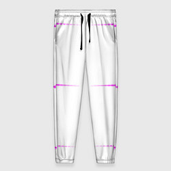Брюки женские Color white blue pink stripes, цвет: 3D-принт
