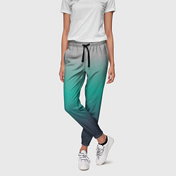Брюки женские Градиент серо-зеленый, цвет: 3D-принт — фото 2