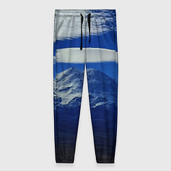 Брюки женские Эльбрус с облаками, цвет: 3D-принт
