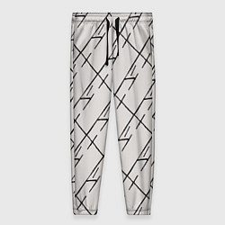 Брюки женские Три буквы: паттерн на бежевом, цвет: 3D-принт