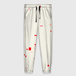 Брюки женские Color white red shapes, цвет: 3D-принт
