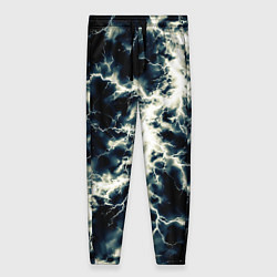 Брюки женские Чёрно-синий разряд абстракция, цвет: 3D-принт