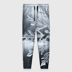 Женские брюки Снежинка на черно белое